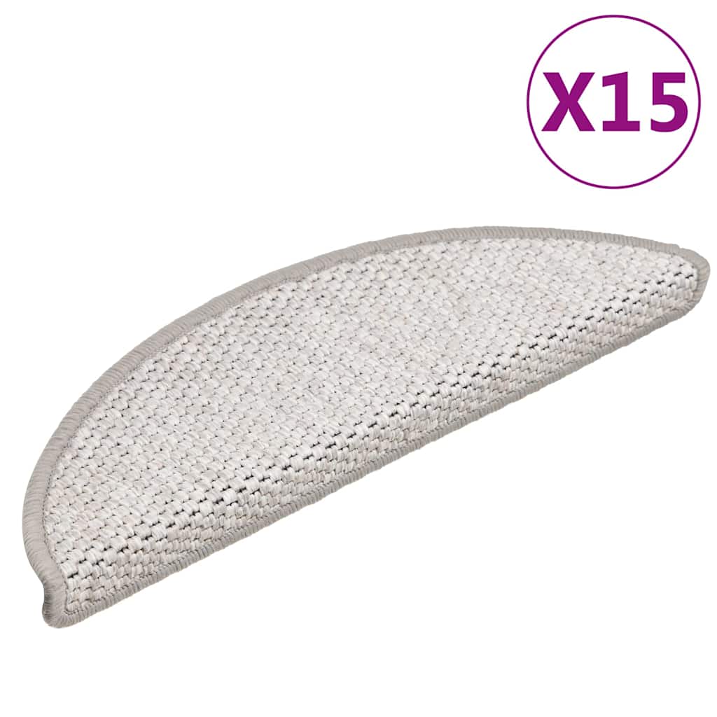 vidaXL Itsekiinnittyvät porrasmatot sisaltyyli 15 x 56x17x3 cm platina