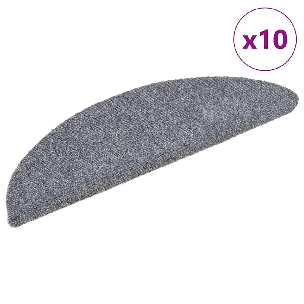 vidaXL Porrasmatot itseliimautuvat 10 kpl 56x17x3 cm vaaleanharmaa puolipyöreä