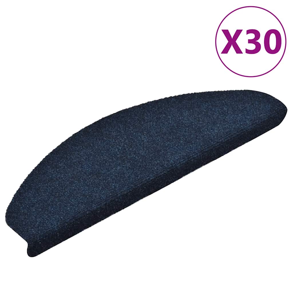 vidaXL Porrasmatot itseliimautuvat 30 kpl 65x21x4 cm tummansininen puolipyöreä suuri