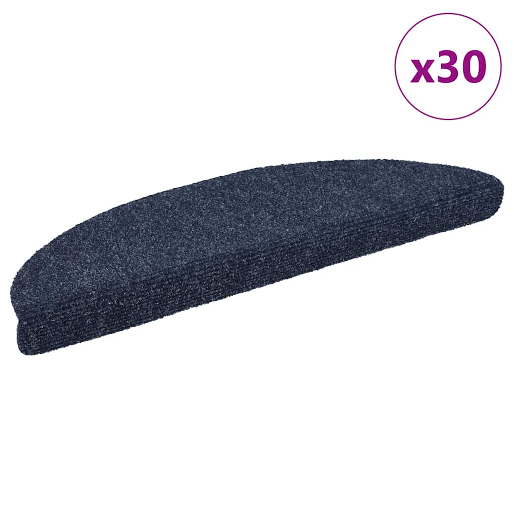 vidaXL Porrasmatot itseliimautuvat 30 kpl 56x17x3 cm sininen puolipyöreä