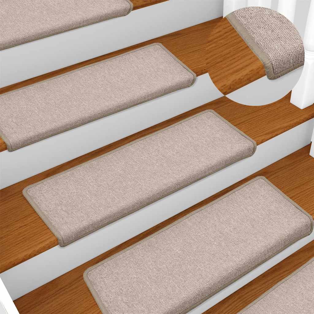 vidaXL Porrasmatot 15 kpl 65x21x4 cm harmaanruskea suorakaiteen muotoinen reuna