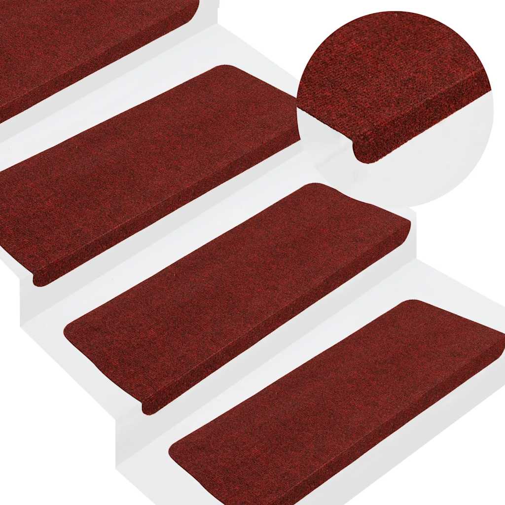 vidaXL Porrasmatot Itsekiinnittyvät 30 kpl Punainen 65x22,5x3,5 cm